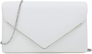 CHARMING TAILOR Faux Suede Clutch Bag Elegant Metal Binding Evening Purse for Wedding/Prom/Black-Tie Events