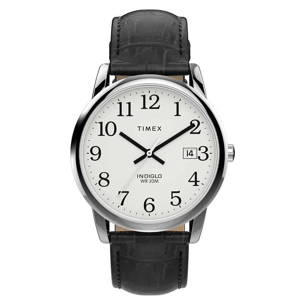 Timex Men's Easy Reader 35mm Date Window Leather Strap Watch