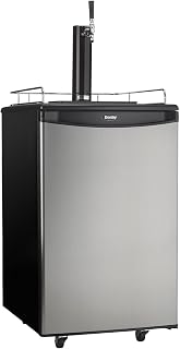 Danby DKC054A1BSLDB 5.4 Cu.Ft. Kegerator, Auto Defrost and Mechanical Thermostat, Keg Cooler with Scratch-Resistant Worktop and Reversible Door Hinge, Single Tap, Steel