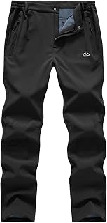 BASUDAM Men's Work Pants Softshell Winter Fleece Lined Insulated Outdoor