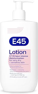E45 Moisturising Lotion 500 ml for Dry & Sensitive Skin - Long-Lasting Hydration Protect from Dryness, Reduce Redness - Dermatological Body Moisturiser Lotion - Body Lotion - Daily Moisturiser