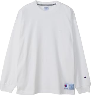 Champion C3-V414 Men's Long T-Shirt, Long Sleeve, Round Neck, 100% Cotton, Relax Fit, One-Point Logo, Embroidered, Long Sleeve, Action Style