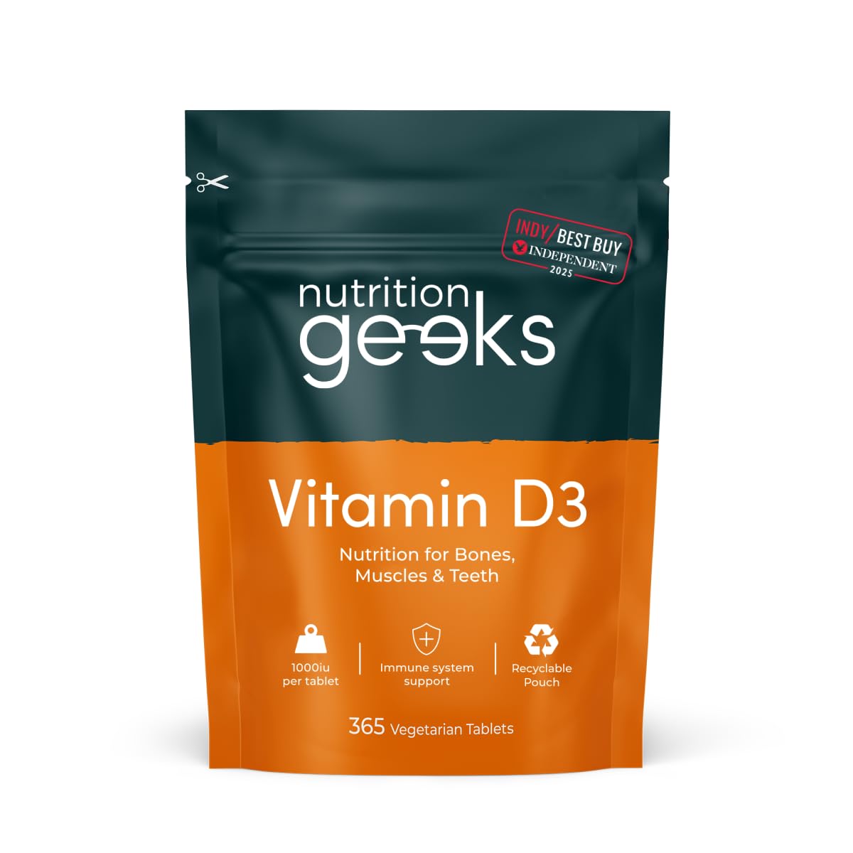 Vitamin D 1000iu - 1 Year Supply, 365 Easy-Swallow Vitamin D Tablets, Vegetarian