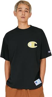 Champion Short Sleeve T-Shirt, Round Neck, 100% Cotton, One Point Logo Patch, Short Sleeve T-Shirt, Action Style