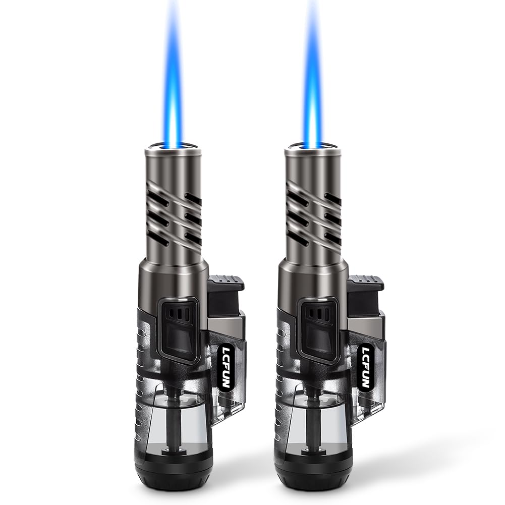 Torch Lighter 2 Pack Windproof Butane Lighter Refillable Jet Flame Lighter with 