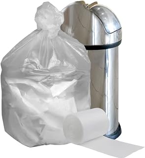 Plasticplace 33 Gallon Trash Bags │ 11 Microns │ Clear High Density Garbage Can Liners │ 33” x 40” (500 Count)