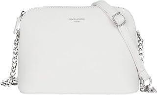 David Jones - Small Shoulder Bag for Women Chain – PU Leather Messenger Crossbody Bag – Clutch Bag Evening Clutch Bag Fashion – Shopping Travel Bag – White
