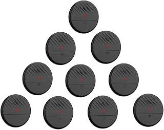 Lancoon Black Vibrating Door Alarm Sensor 10 Pack 125dB Slim Strong Glass Break Burglar Detector with Adjustable Sensitivity for Home Security