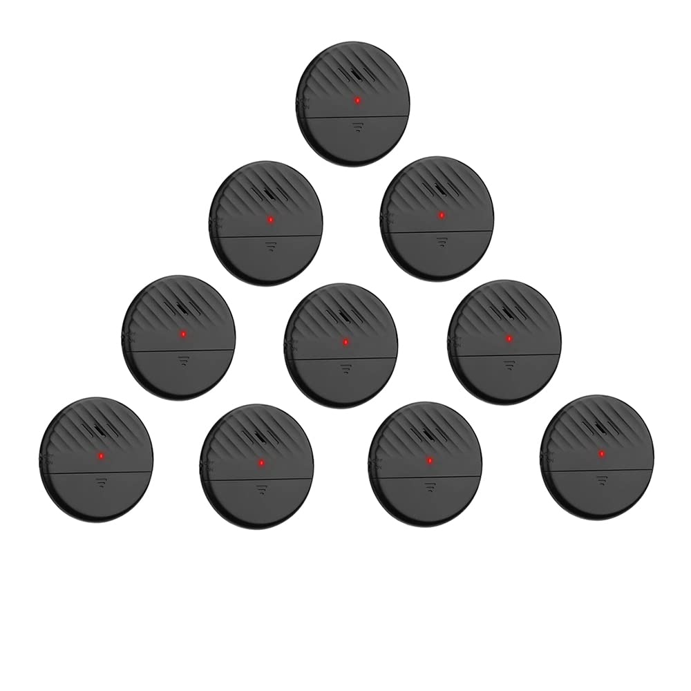 Lancoon Black Vibrating Door Alarm Sensor 10 Pack 125dB Slim Strong Glass Break 
