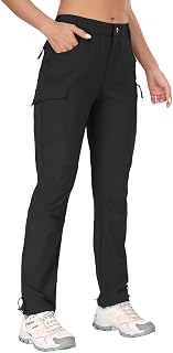 GymBrave Women's Hiking Cargo Pants Quick Dry Outdoor Camping Capris Water Resistant UPF 50 with Zipper Pockets