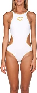 arena One Big Logo Women's Quick Dry One Piece Swimsuit, arena MaxLife Eco Fabric Sporty Swimsuit with Maximum Chlorine Resistance and UPF 50+ UV Protection