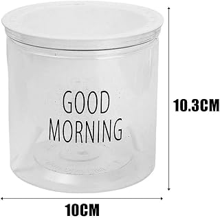 2 Tier Self Watering Flowerpot Transparent Plastic Planter Pot with Absorbent Cotton Rope, 1 Piece Small 10.3 x 10 x 10cm