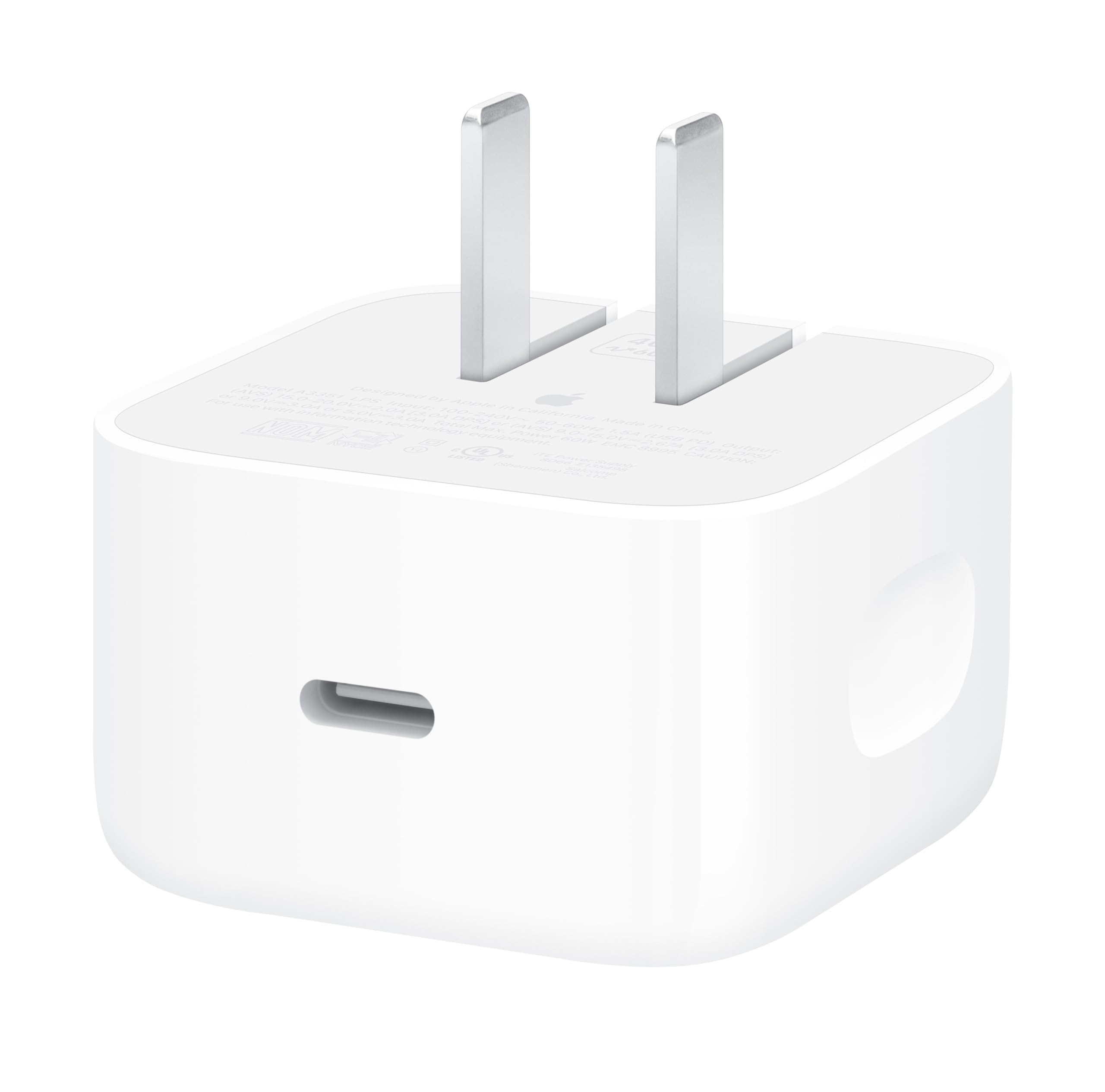 Apple 40W Dynamic Power Adapter with 60W Max | Wall Charger, 1 Port, Compatible 