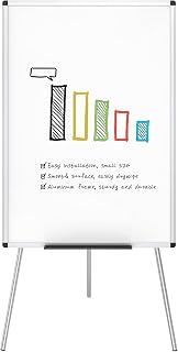 VIZ-PRO Whiteboard Easel, 36 x 24 Inches, Portable Tripod Dry Erase Board | 3' x 2', Height Adjustable, Aluminum Frame, for Teaching Office Classroom and Home