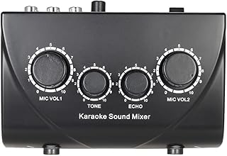 Karaoke Sound Mixer Dual Mic Inputs with Cable