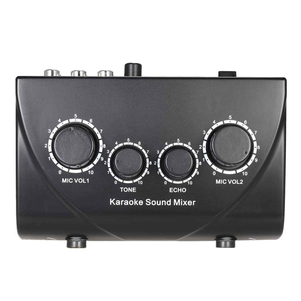 Karaoke Sound Mixer Dual Mic Inputs with Cable