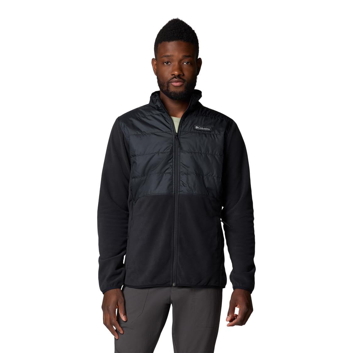 Columbia Men's Basin Butte Fleece Full Zip, Full Zip Fleece Jacket, Black, Size 