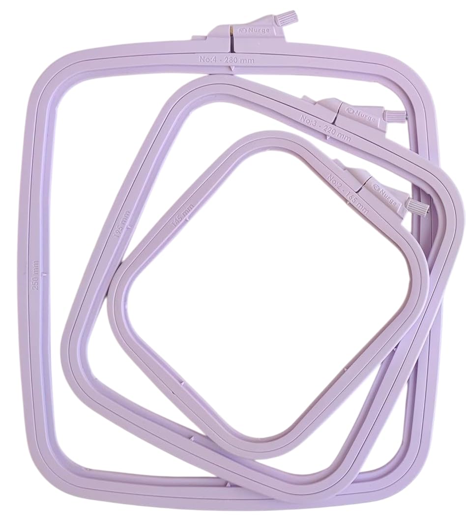 Nurge Square Embroidery Hoop - Plastic Cross Stitch Frame for Needlepoint & Embr