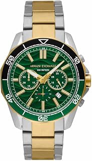 Armani Exchange Men's Watch, Quartz Chronograph Movement and 44 mm Case with Stainless Steel Strap