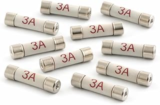 JD Brands 3A Fuse 10 Pack | 3 Amp BS1362 Plug Fuses | Ceramic Cartridge Fuses for UK Plugs