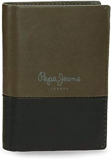 Pepe Jeans Dual Cowhide Leather Wallets and Purses - Black, Khaki, Navy, Various Sizes, khaki, Double Wallet