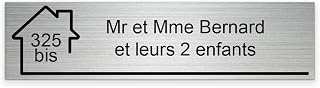 Personalised Engraved Plaque for Name and Number Mailbox 10 x 2.5 cm 1 to 3 Lines Brushed Aluminium