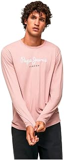 Pepe Jeans Men's Eggo T-Shirt Slim Fit Long Sleeve Blue