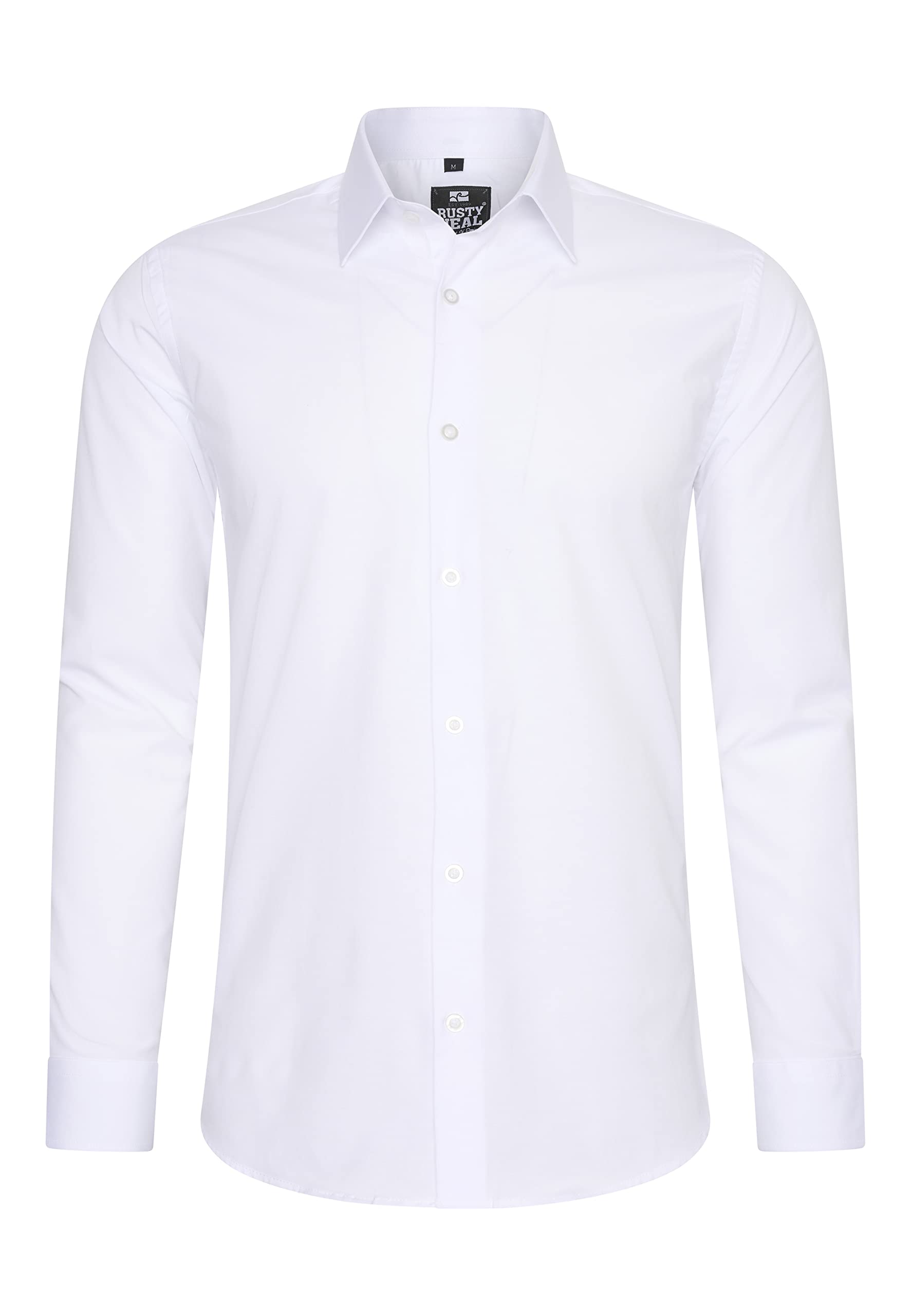 Rusty Neal Men's High Quality Slim Fit Long Sleeve Stretch Contrast Shirt Leisur