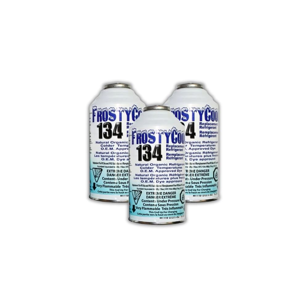 FrostyCool 134 AC Refrigerant Replacement R134a R12 Compatible, 6oz/3 Pack | Env