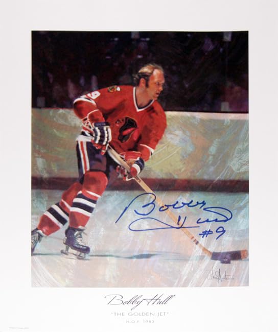 The Golden Jet Bobby Hull Autographed Lithograph – Chicago Hockey Art (13" x 11"