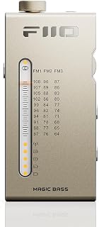FiiO RR11 Portable HiFi FM Stereo Radio Receiver with Analog PVR Tuning, BASS+3D Sound Effects, 64MHz-108MHz (Titantium Gold)