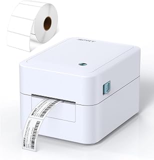 iDPRT SP320E Thermal Label Printer & 2.28” × 1.18” White Colors Thermal Labels (58mm×30mm) (Renewed)