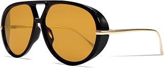 GUVIVI Retro Gold Pilot Sunglasses for Women Men Oversized 70s Sun Glasses