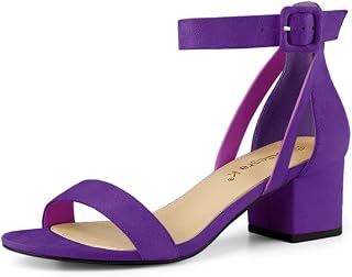 Allegra K Women's Low Heel Ankle Strap Sandal