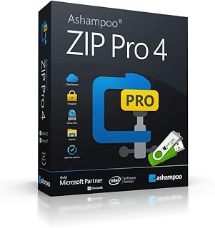 Ashampoo Zip Pro 4 Software on 32GB USB Drive, 1 PC Lifetime License