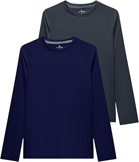 DEVOROPA Boys UPF 50+ Rash Guard Swim Shirt Long Sleeve Quick Dry Lightweight Kids Surf Swimsuit