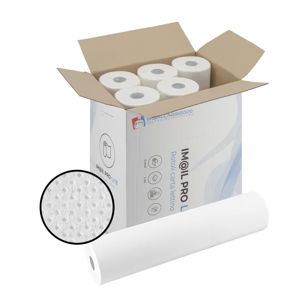 IMBALLAGGI 2000 -6 Rolls Massage Table Paper 0.6 x 55 m, 2 Ply in 100% Pure Cell