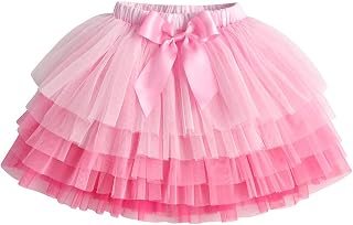 DXTON Little Girls Tutu Skirt for Toddler Casual Birthday Party Weeding Multicoloured Tulle Skirts for 3-8 Years