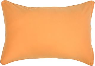 Merry Night Pillowcase, Solid Color Orange, Approximately 13.8 x 19.7 inches (35 x 50 cm), Zipper Style, Easy to Insert Pillow, 100% Cotton Knit Material, Snug Fit, Washable, All Seasons, NT3550-17