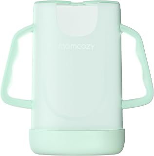 Momcozy Baby Pouch Holder No Squeeze | Baby Food &amp; Juice Box Holder, Mess-Free, Easy Grip for Self-Feeding, BPA-Free &amp; DEHP-Free, Must-Have for Food Storage, Green