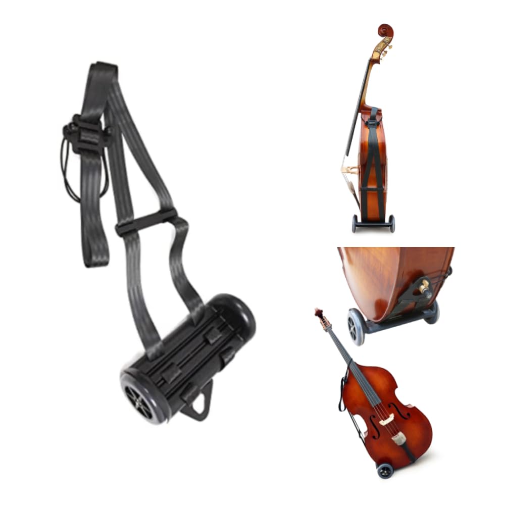WUQIMUSC Upright Double Bass Cart with durable Wheel and Straps Easy to Transpor