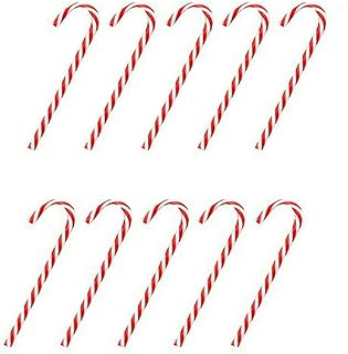 10 Pieces Christmas Candy Cane Ornaments Plastic Christmas Tree Hanging Ornaments Xmas Party Decoration (Red, 15cm)