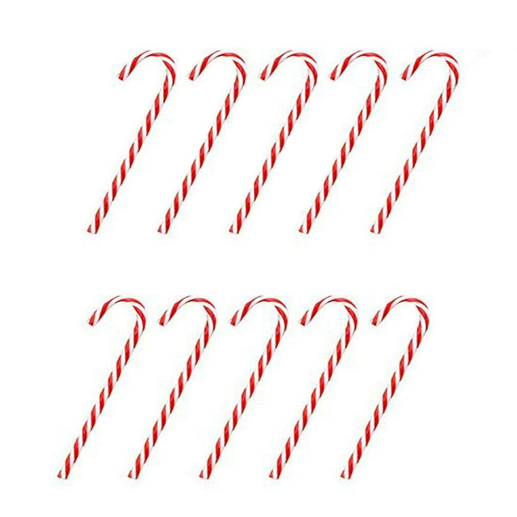 10 Pieces Christmas Candy Cane Ornaments Plastic Christmas Tree Hanging Ornament