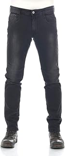 Replay M914 Anbass Black Power Stretch Denim Vaqueros Slim Hombre