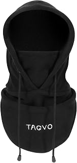 TAGVO Winter Thermal Fleece Balaclavas, Soft & Warm Adjustable Hood Hat Skiing Face Cover Face Mask Neck Warmer Snood Neck Gaiter for Running Skiing Cycling Motorbikes Hiking- Men & Women