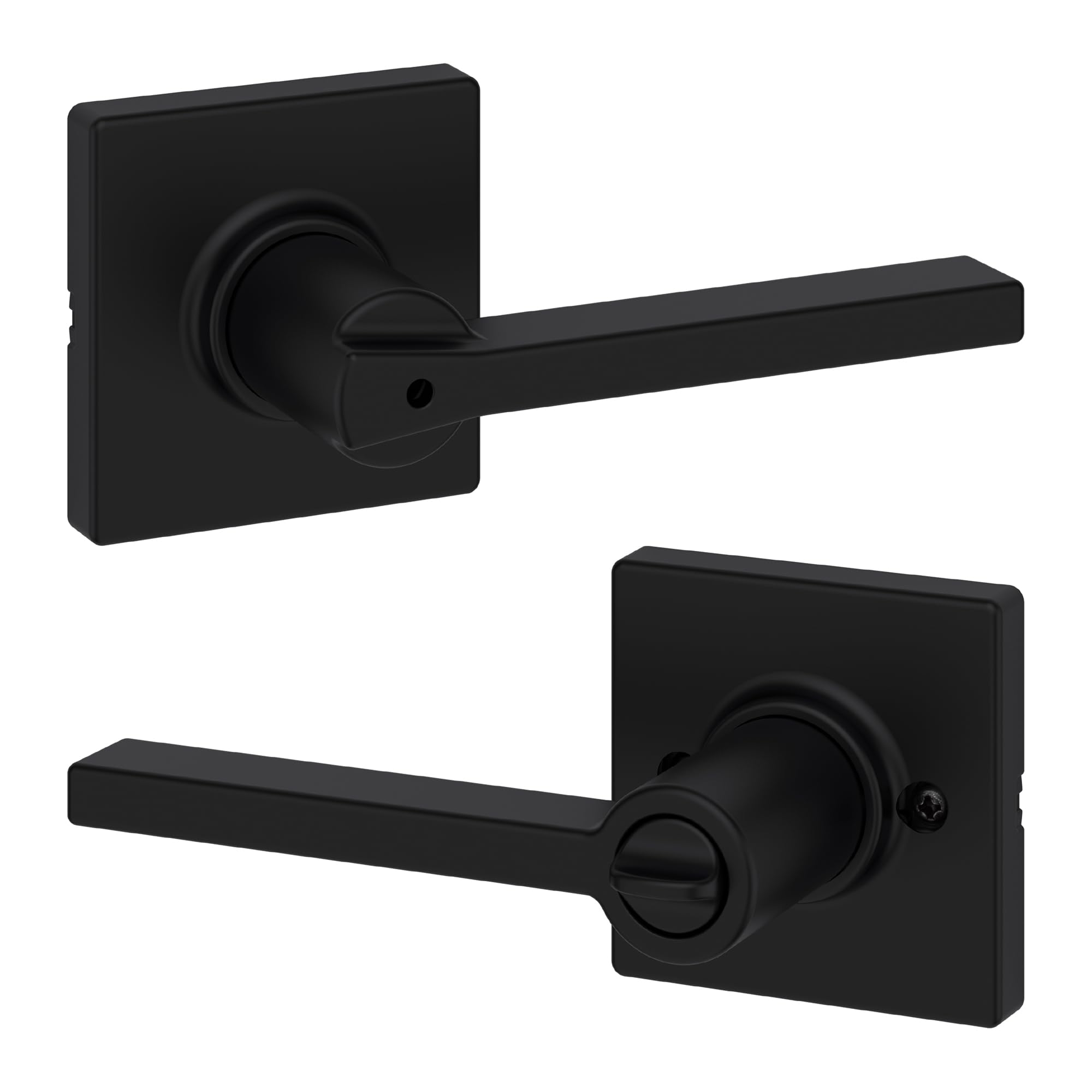 Kwikset Casey Privacy Door Lever with Lock, Matte Black | Privacy door lever, be