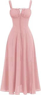 Odizli Women's Sexy Sleeveless Spaghetti Straps Bohemian Floral Split Summer Dress