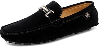 Men's Suede Leather Penny Loafers Comfort Driving Shoes Moccasins Handmade Slip On Driving Business Shoes in Sizes 5-14