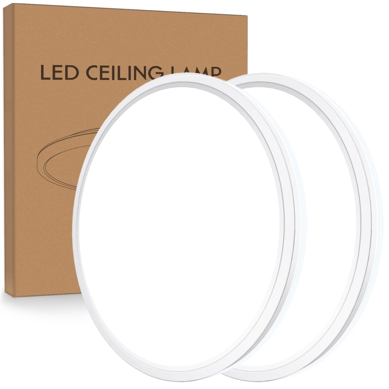 slochi [ 2 Pack] Bathroom Lights, 2050LM Round Ceiling Lights,6500K,150W Equival
