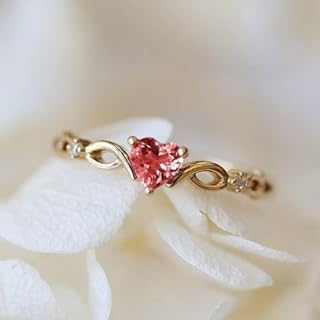 Delicati anelli a forma di cuore con zirconia cubica per donne, squisiti
